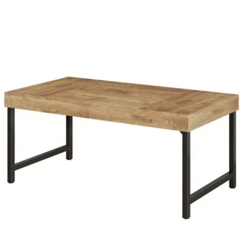 COMPUTERTISCH Schwarz-Braun 140/70/76 cm Metallrahmen rustikales Design - Schwarz, Holzwerkstoff (70/140/76cm) - PANGIVO