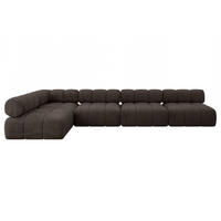 ECKSOFA modulares Sofa Samaro-L3 - 380x190x70 cm Braun Velours - Braun, Holzwerkstoff/Textil (380/190cm) - ALTDECOR