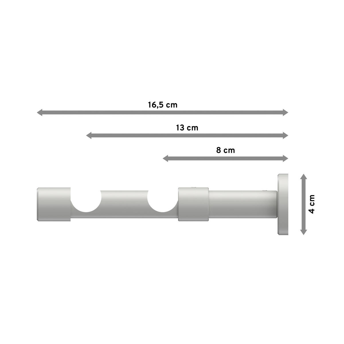 TRÄGER FÜR GARDINENSTANGEN 20 mm Ø, Prestige 2-läufig, Weiß - Weiß, Metall (16.2/4/4cm) - INTERDECO