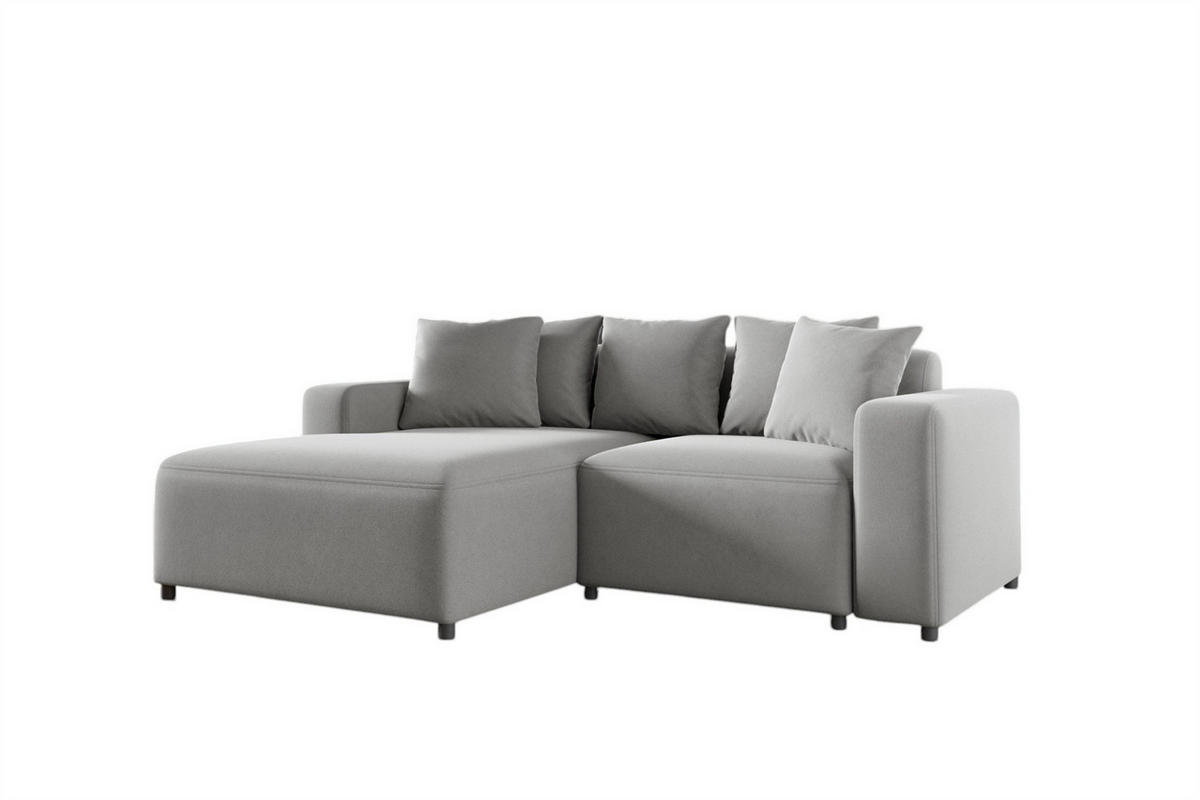 ECKSOFA Megan Xs In Salvador - Hellgrau, Holzwerkstoff/Textil (240/165cm) - Fun Möbel