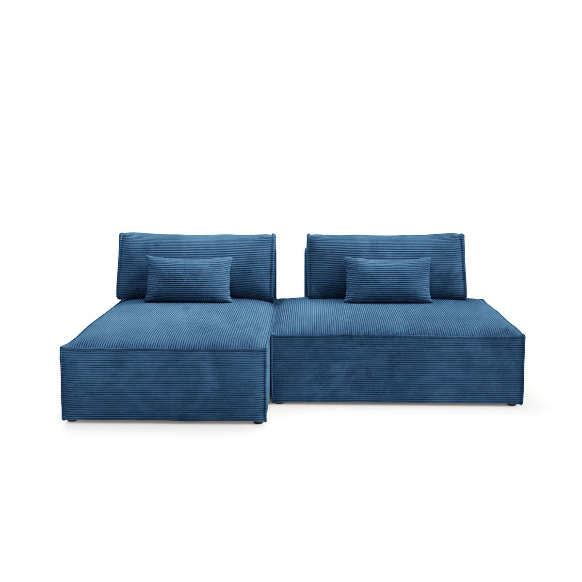 ECKSOFA Georgia Dunkelblau - Blau, Holz (236/148cm) - Petits-meubles