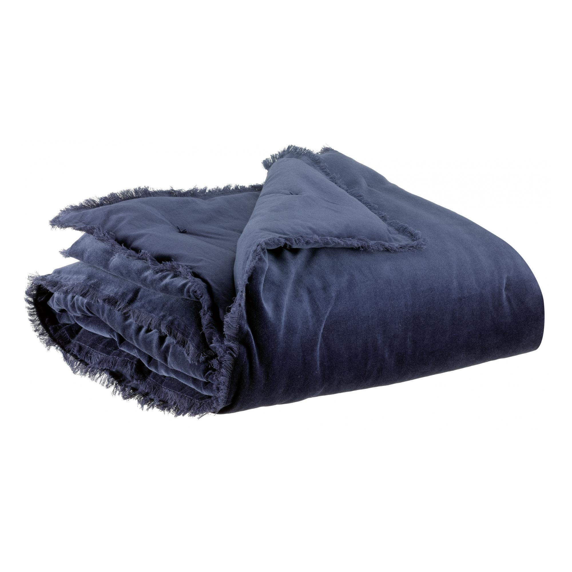BETTÜBERWURF Fara marine 260 x 260 cm - Dunkelblau, Textil (260/260cm) - Vivaraise
