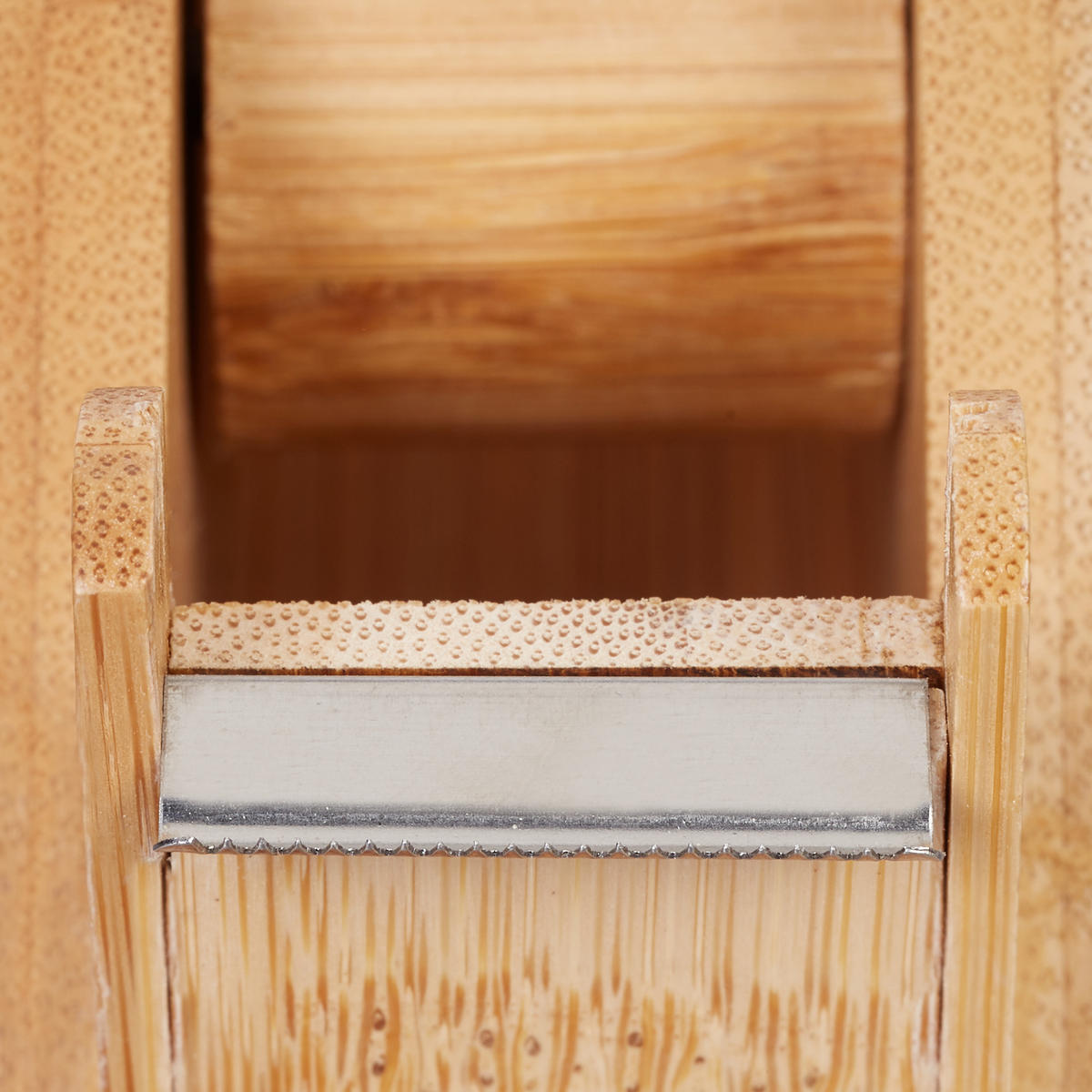 TISCHABROLLER - Hellbraun, Holz/Metall (4.5/12/5.5cm) - Relaxdays