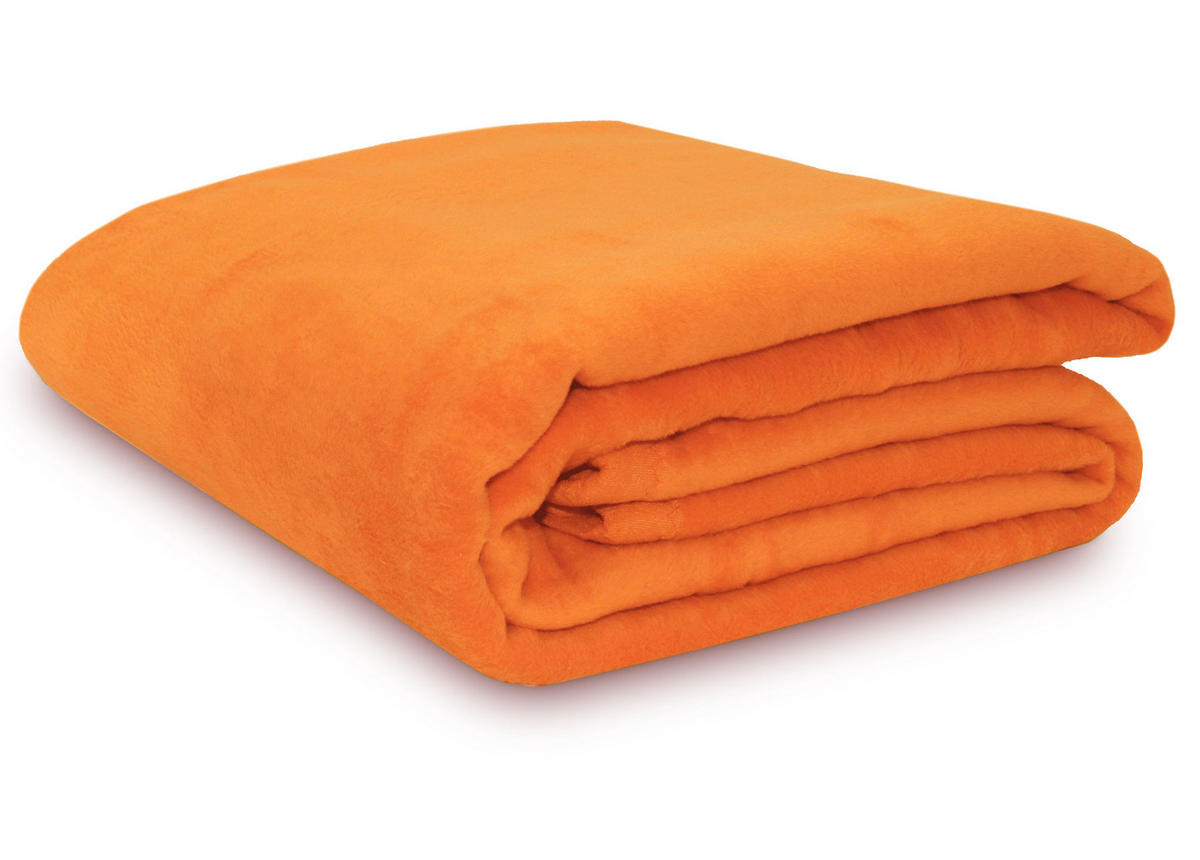 KUSCHELDECKE, 150x200 cm, 60% Baumwolle, 40% Polyacryl, Orange - Orange, Naturmaterialien (150/200cm) - Zollner
