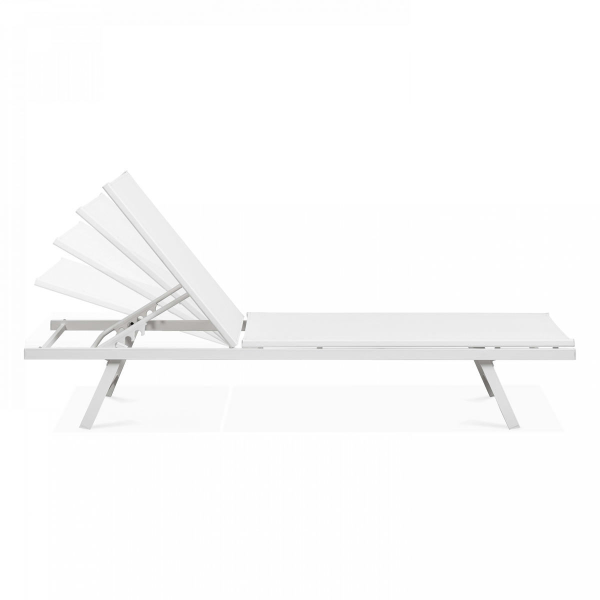 SONNENLIEGE 2-tlg., Weiß - Weiß, Metall (195/90/60cm) - Oviala