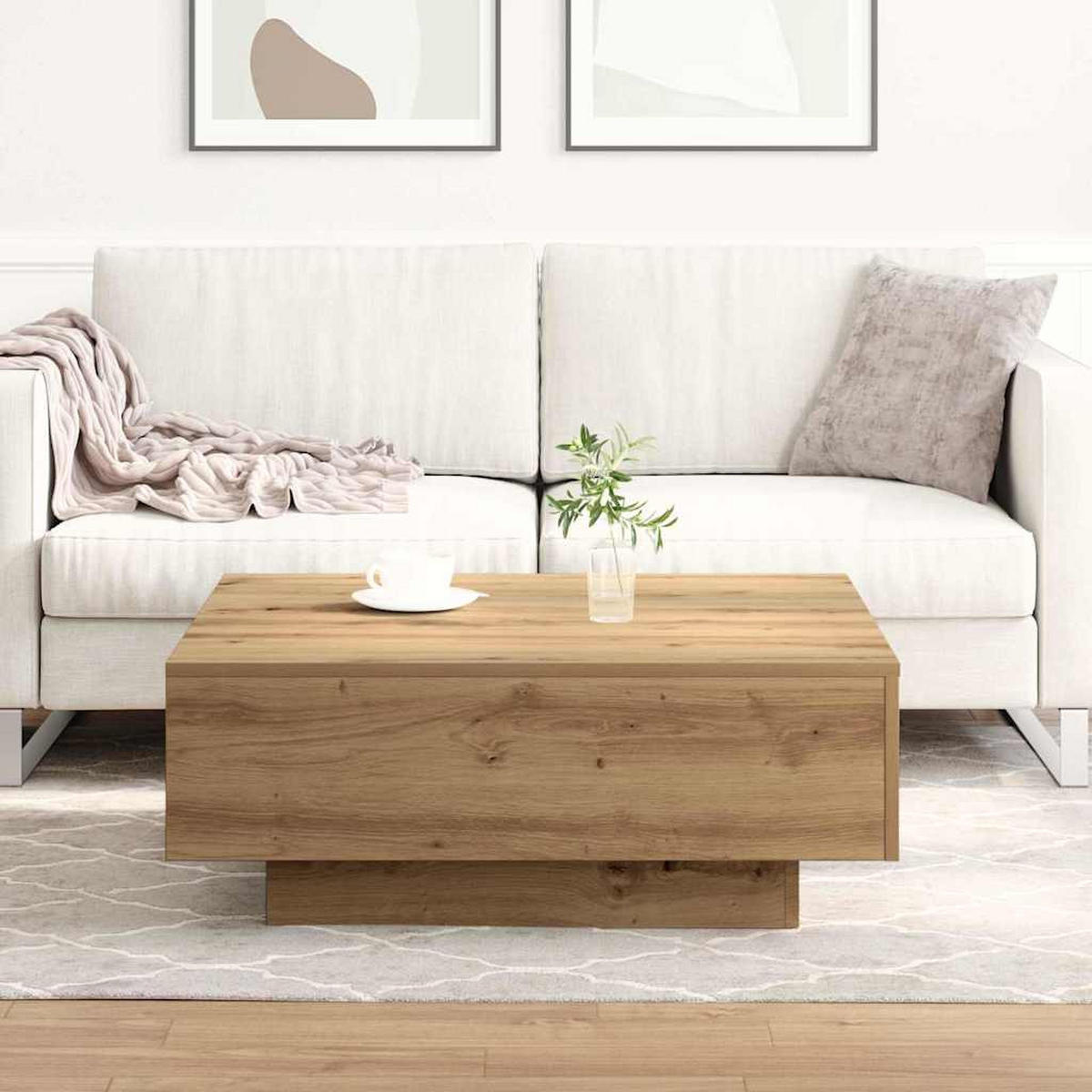 COUCHTISCH Artisan-Eiche 80/80/31 Cm - Braun, Holzwerkstoff (80/80/31cm) - vidaXL