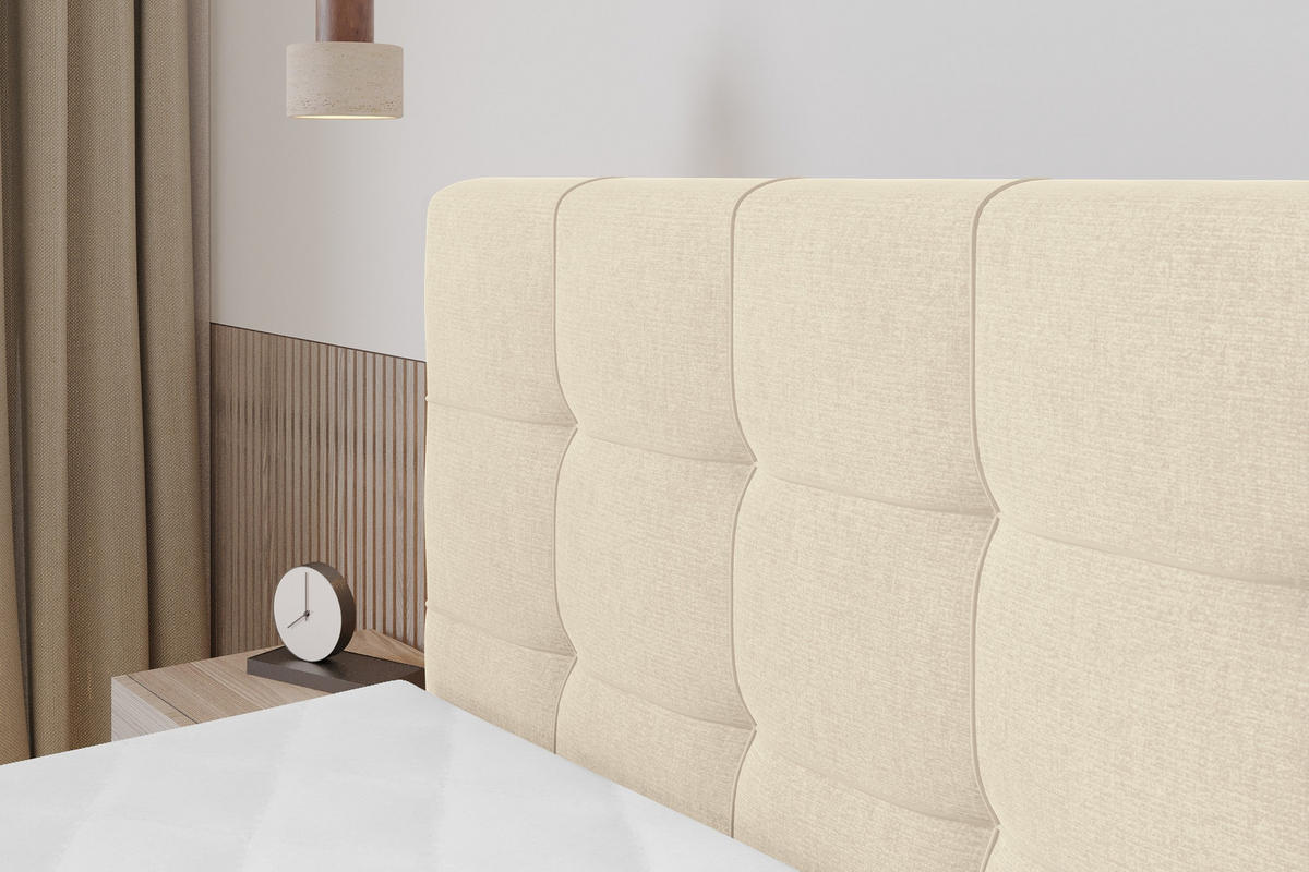 BOXSPRINGOVÁ POSTEL s matrací H3/H4 - IGAN-Z KING - 120x200 cm Béžová - béžová, kompozitní dřevo (123/200cm) - ALTDECOR