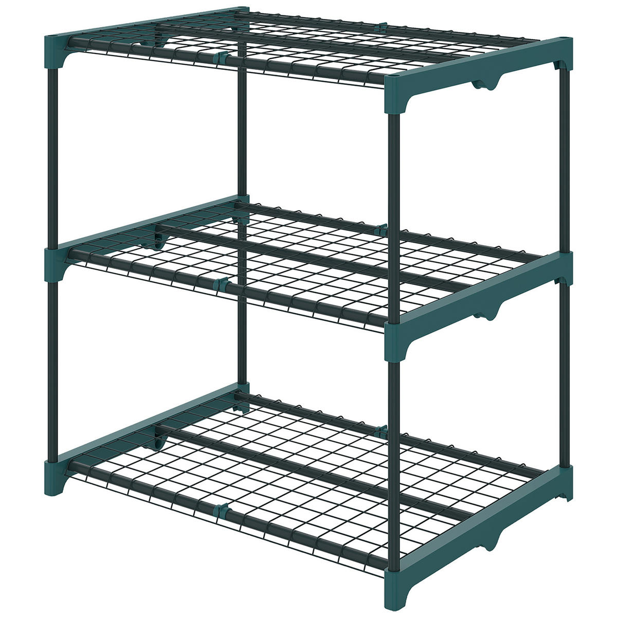 PFLANZENSTÄNDER DE-05353 3 Etagen, Stahl Dunkelgrün - Dunkelgrün, Metall (68/49/72cm) - ComfortXL