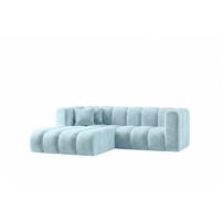 ECKSOFA Modulares In L-Form, Velvet-Stoff Riviera, Babyblau, Links, GRAND - Hellblau, Holz (227/179cm) - Kaiser Möbel