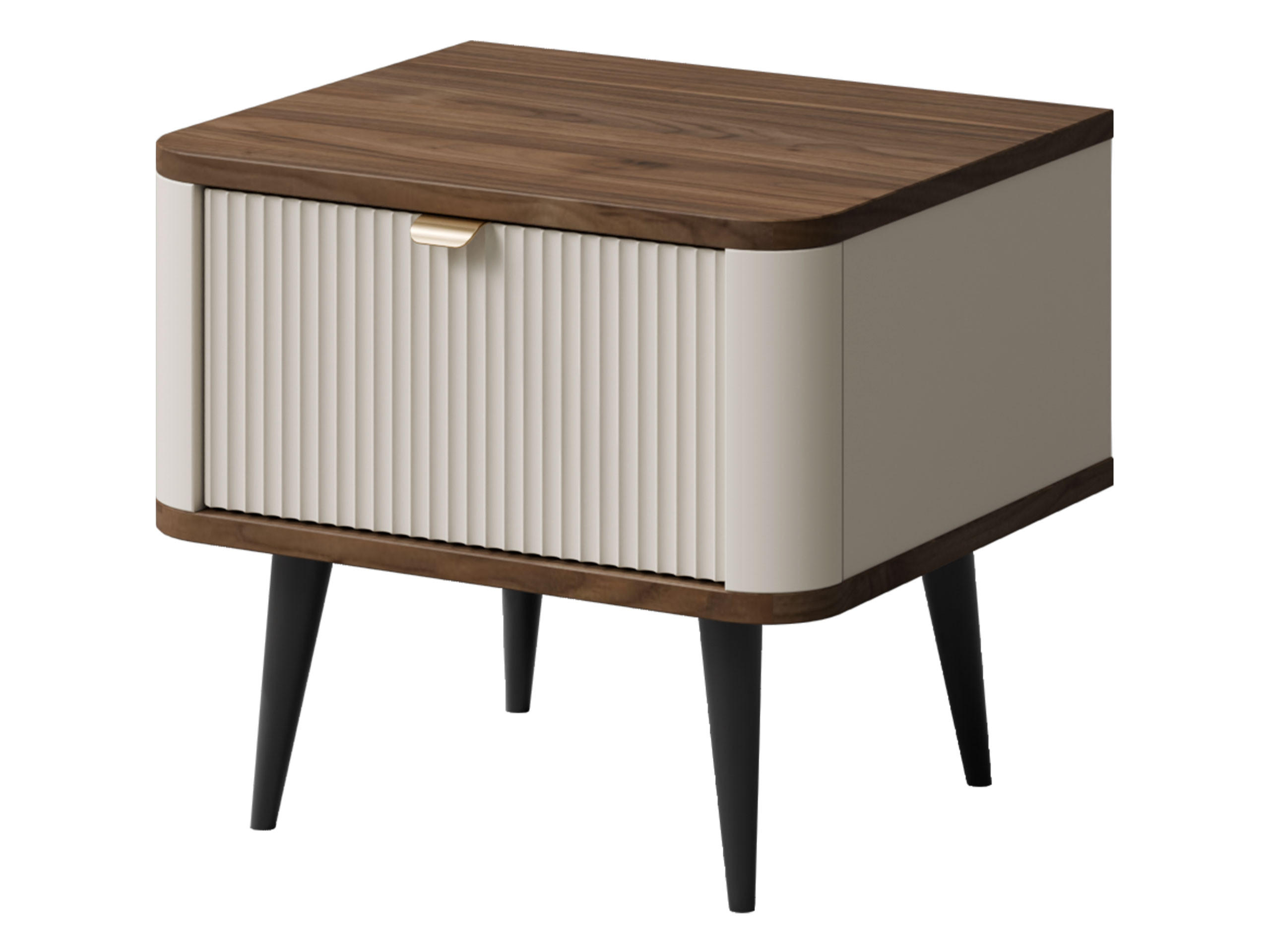 NACHTTISCH Marly RE17 - Kaschmir/Goldfarben, Holzwerkstoff/Metall (50/42/40cm) - MIRJAN24