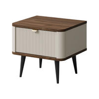 NACHTTISCH Marly RE17 - Kaschmir/Goldfarben, Holzwerkstoff/Metall (50/42/40cm) - MIRJAN24