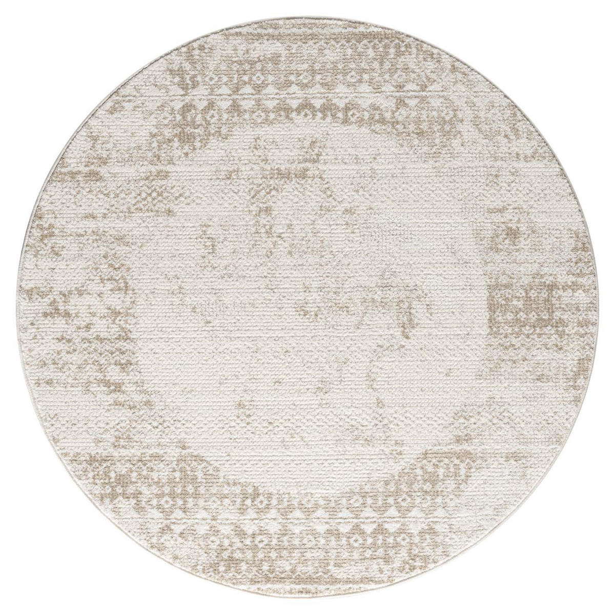 KURZFLOR-TEPPICH Antik 232 Creme 200 cm Rund - Creme, Textil (200/200cm) - carpet city