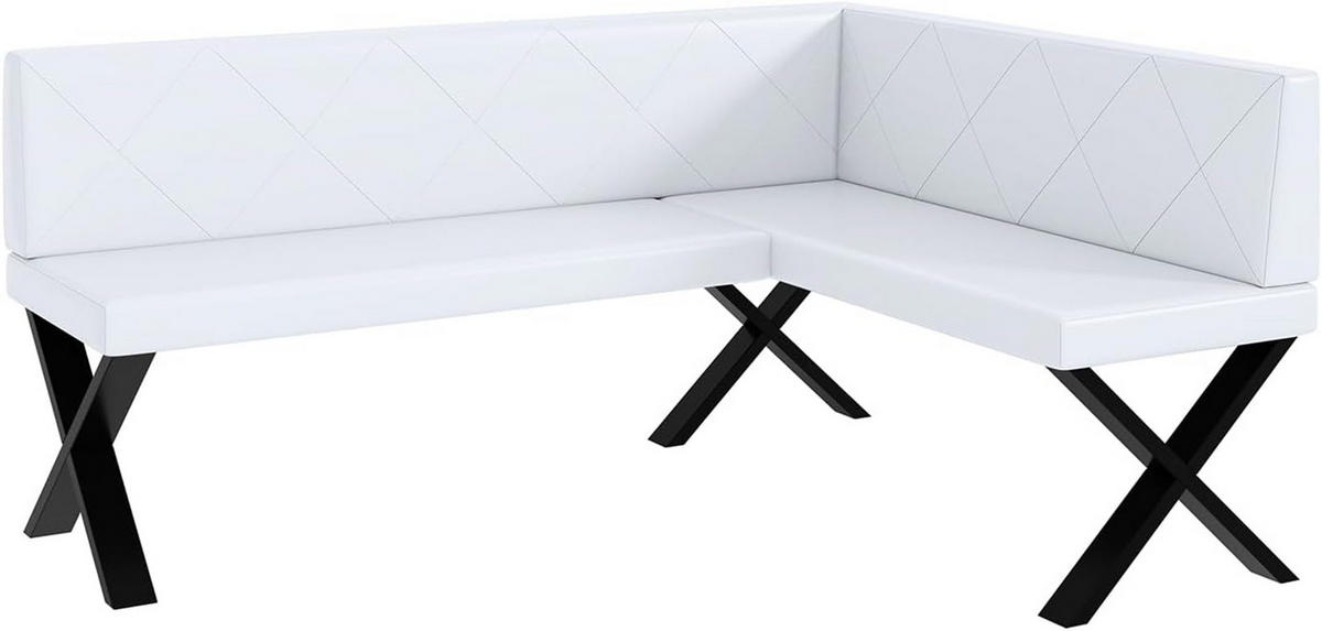 ECKBANK ERIC_X - Weiß, Leder (128/168cm) - Meblini