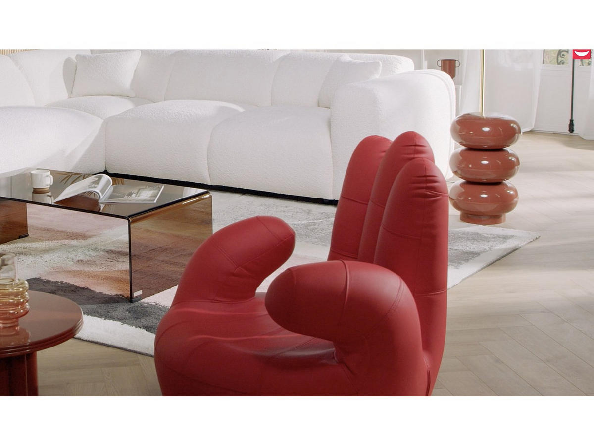SESSEL mit gerader Rückenlehne - 1 Person - Kunstleder - Weiß - - Weiß, Leder (82/89/78cm) - Vente-Unique