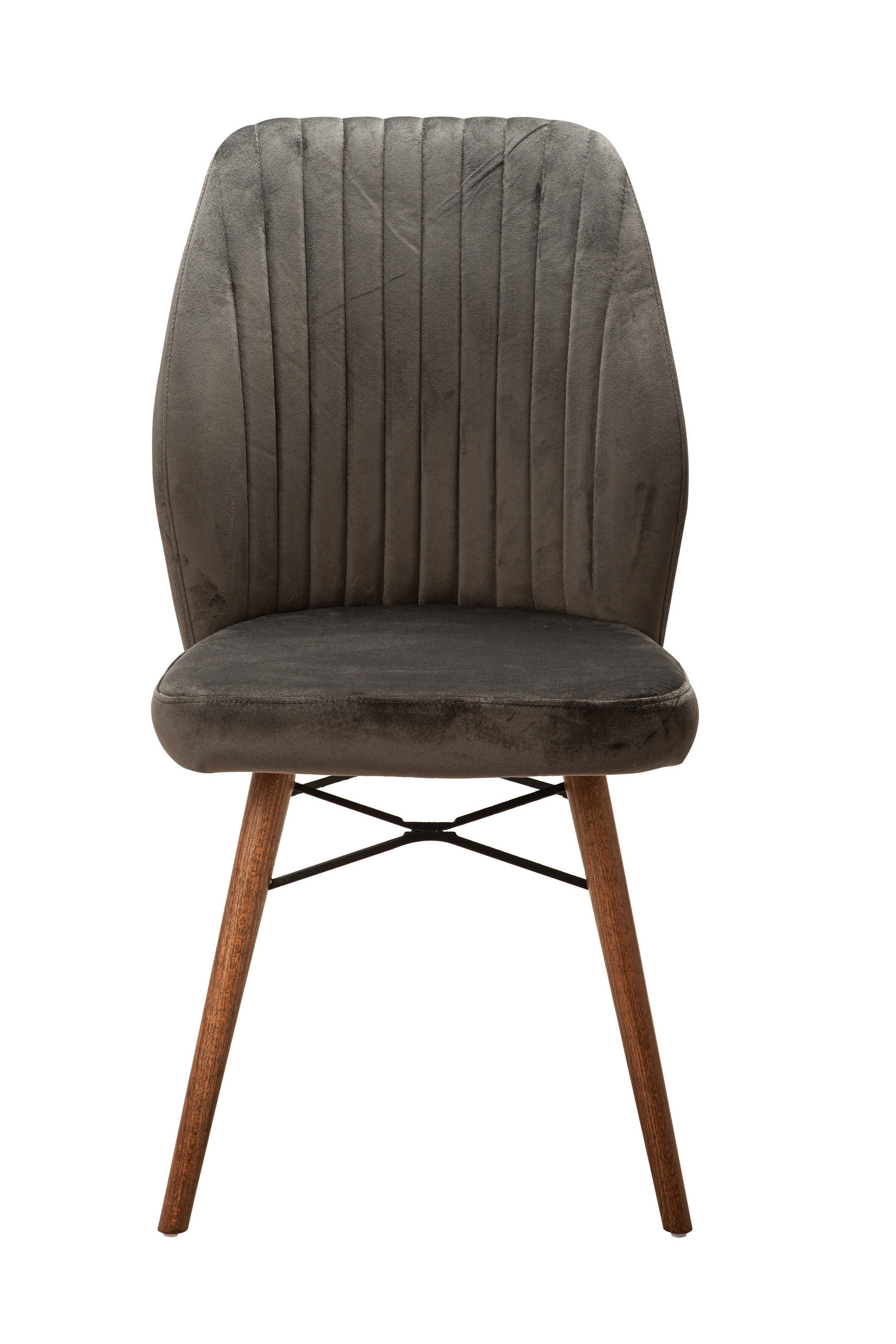 STUHL SAN DIEGO in anthrazit mit Holzbeinen - Anthrazit, Holz/Textil (49/90cm) - Stuhlmann