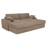 SOFA PLUM XXL-Cord Taupe 260cm - Taupe, Textil (260/83/155cm) - Premium Interiors