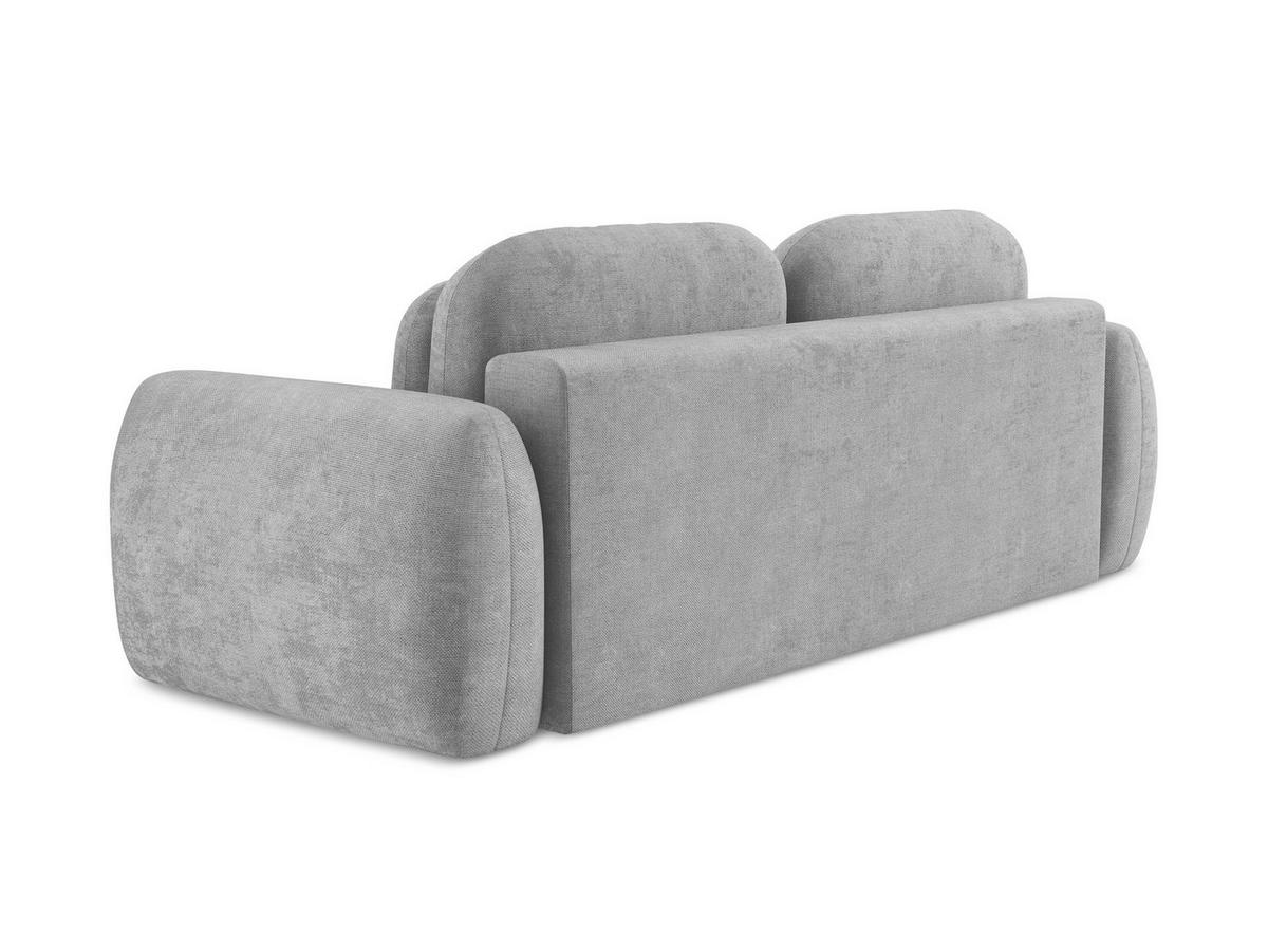 3-SITZER SOFA mit Schlaffunktion Chenille Stoff Grau - Hellgrau/Schwarz, Holzwerkstoff/Kunststoff (266/95/121cm) - LaMiaSofa