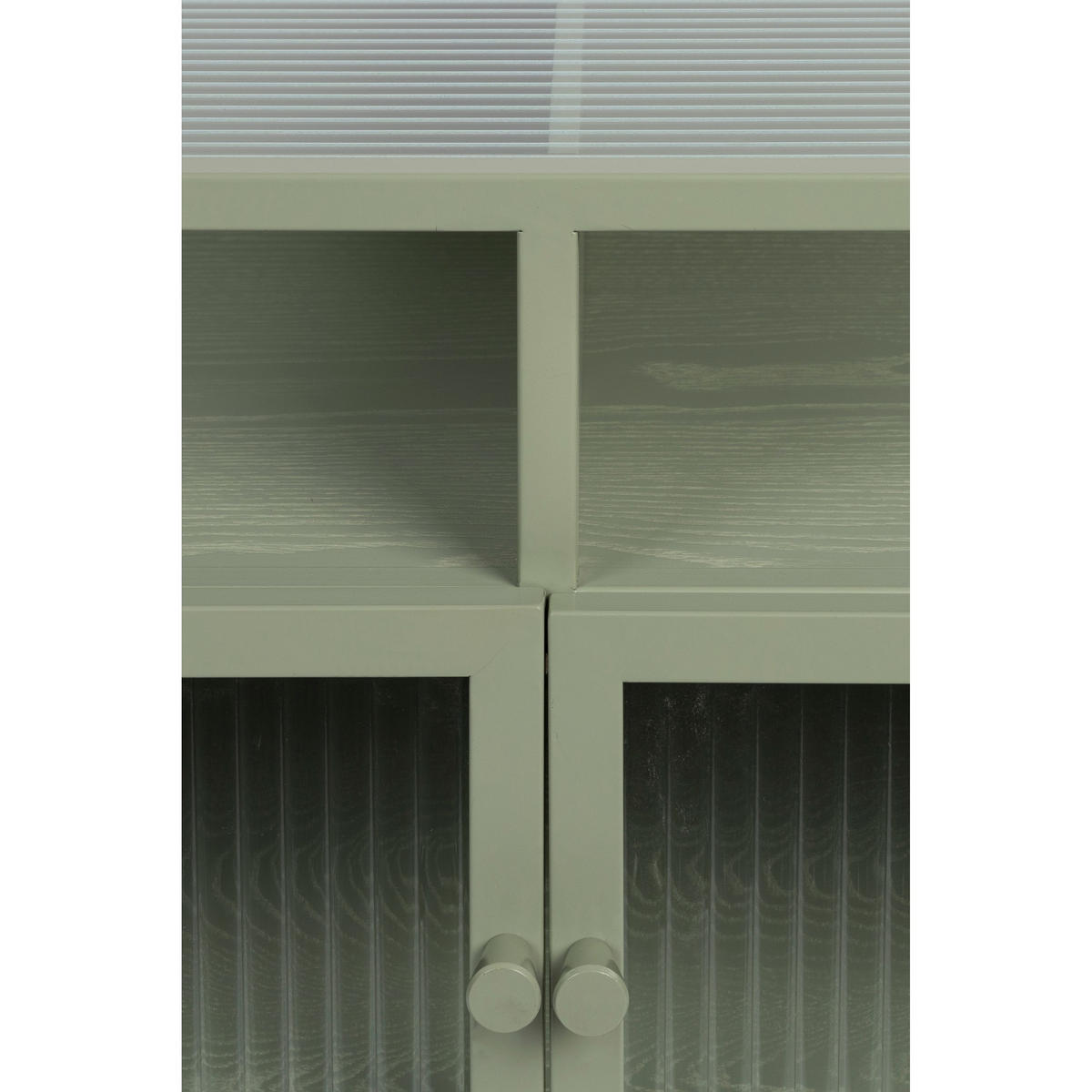 VITRINENSCHRANK Herb Kast / Aufbewahrungsregal Mittelgrün - Grün, Holzwerkstoff (80/58/38cm) - Housecraft Living
