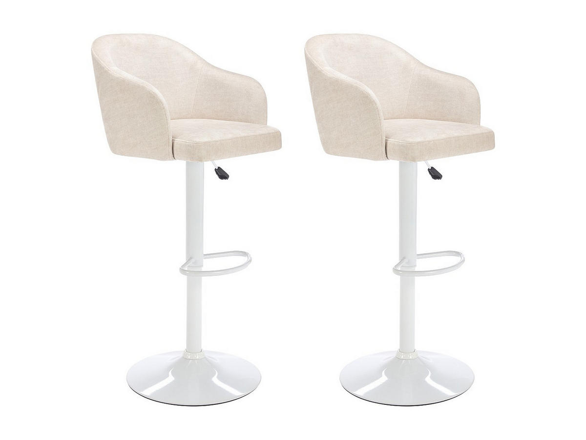 BARHOCKER - 52cm x 51cm - Polyester - cremefarben - CARSTEN - Creme, Textil (52/113/51cm) - Vente-Unique