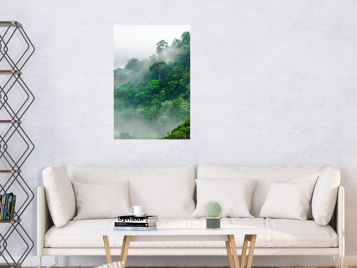 KUNSTDRUCK Grün 60/90 cm - Grau/Grün, Textil (60/90cm) - KUNSTLOFT