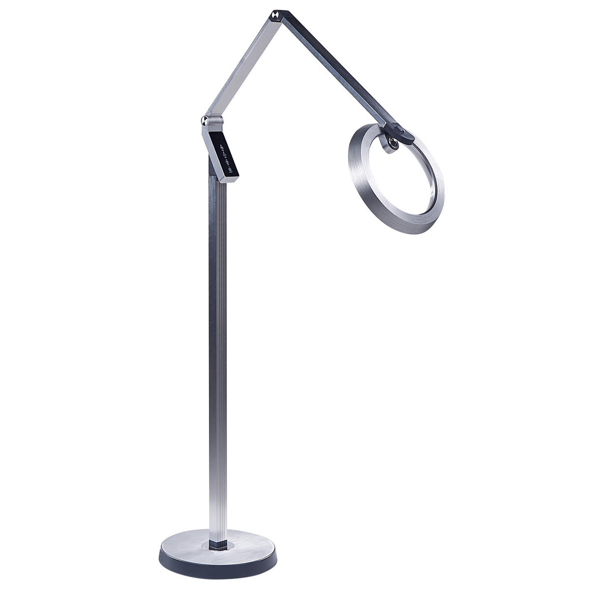 STEHLAMPE Carina 27/63/170 cm - Silberfarben, Kunststoff (27/27/170cm) - Beliani