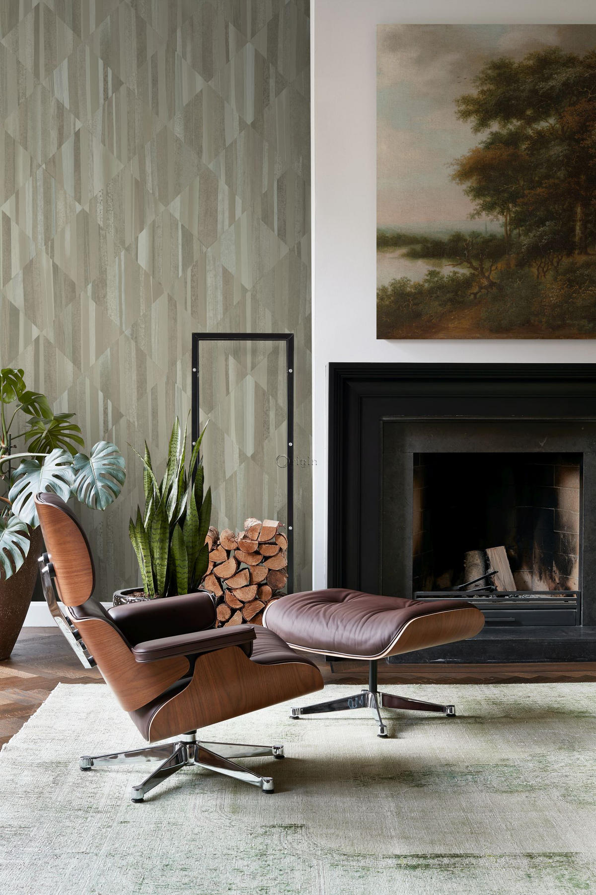 FOTOTAPETE 3D Holzoptik 150 x 279 cm - Grau, Papier (150/279cm) - Origin Wallcoverings