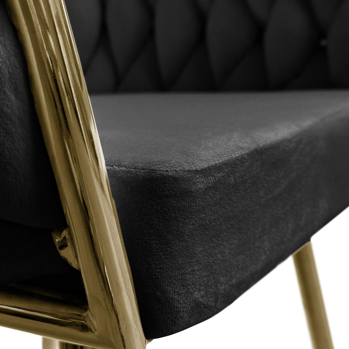 ARMLEHNENSTUHL ROSALIE - Goldfarben/Schwarz, Textil (65/73/54cm) - Lookway