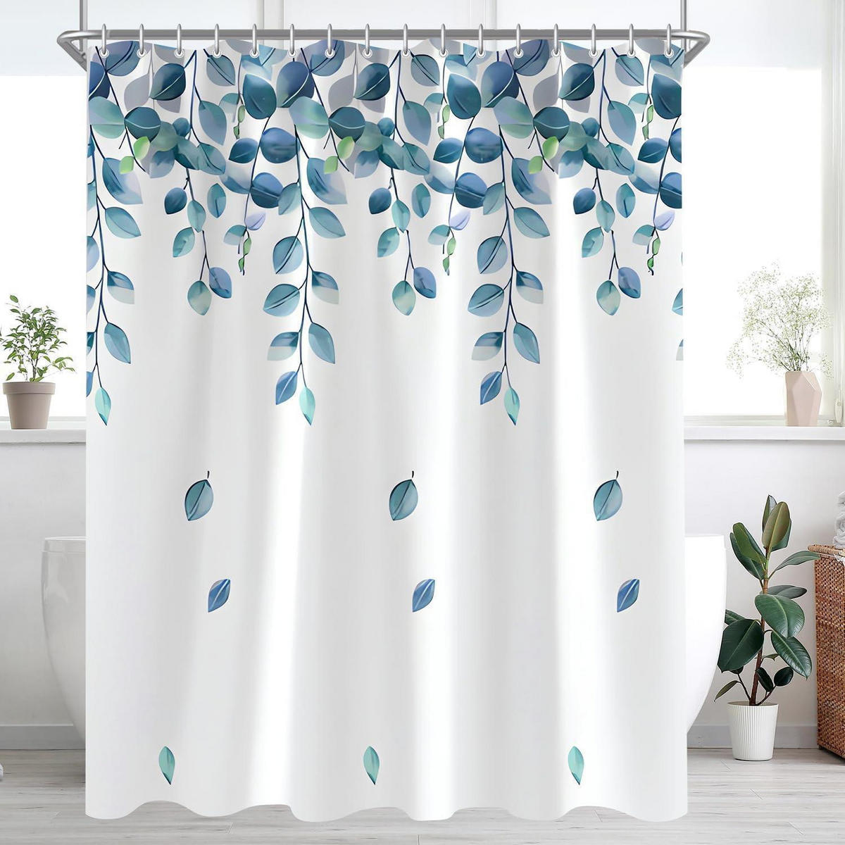 DUSCHVORHANG Grün Blätter 280 x 200 cm - Grün, Textil (280/200cm)