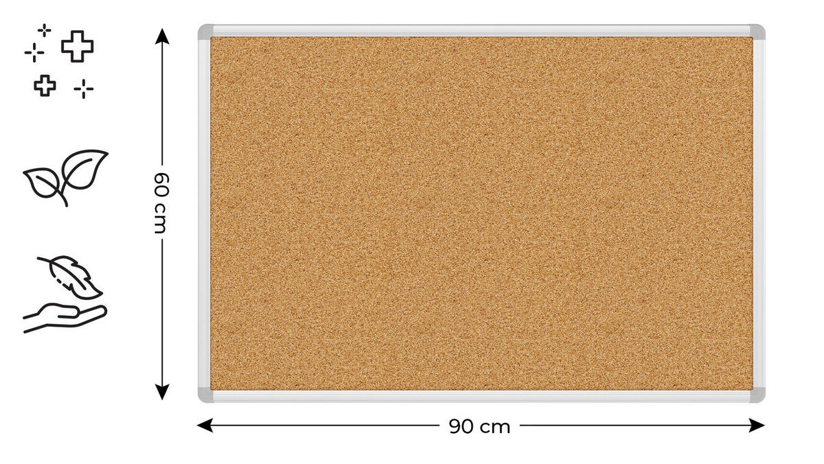 PINNWAND mit Alurahmen 90x60cm - Braun, Holz (90/60/1.6cm) - ALLboards