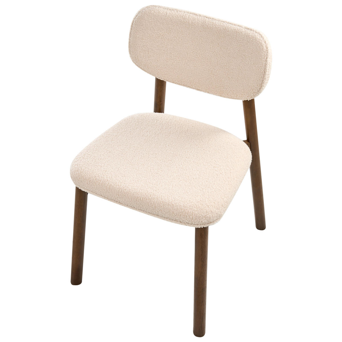 ESSZIMMERSTUHL 2er-Set Bouclé Braun/Hellbeige Mills - Beige, Textil (50/80/58cm) - Beliani