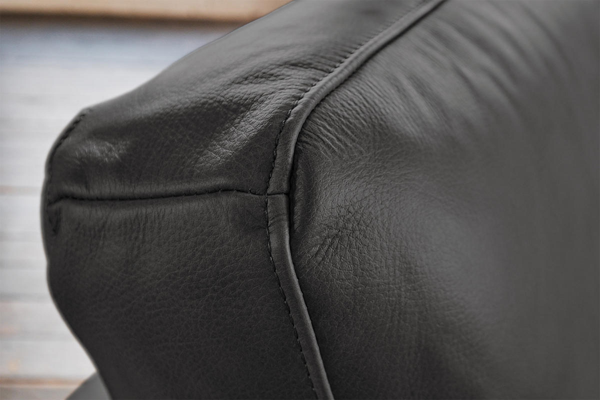 SOFA BODHI Schwarz Leder - Schwarz, Leder/Kunststoff (242/80/110cm) - KAWOLA