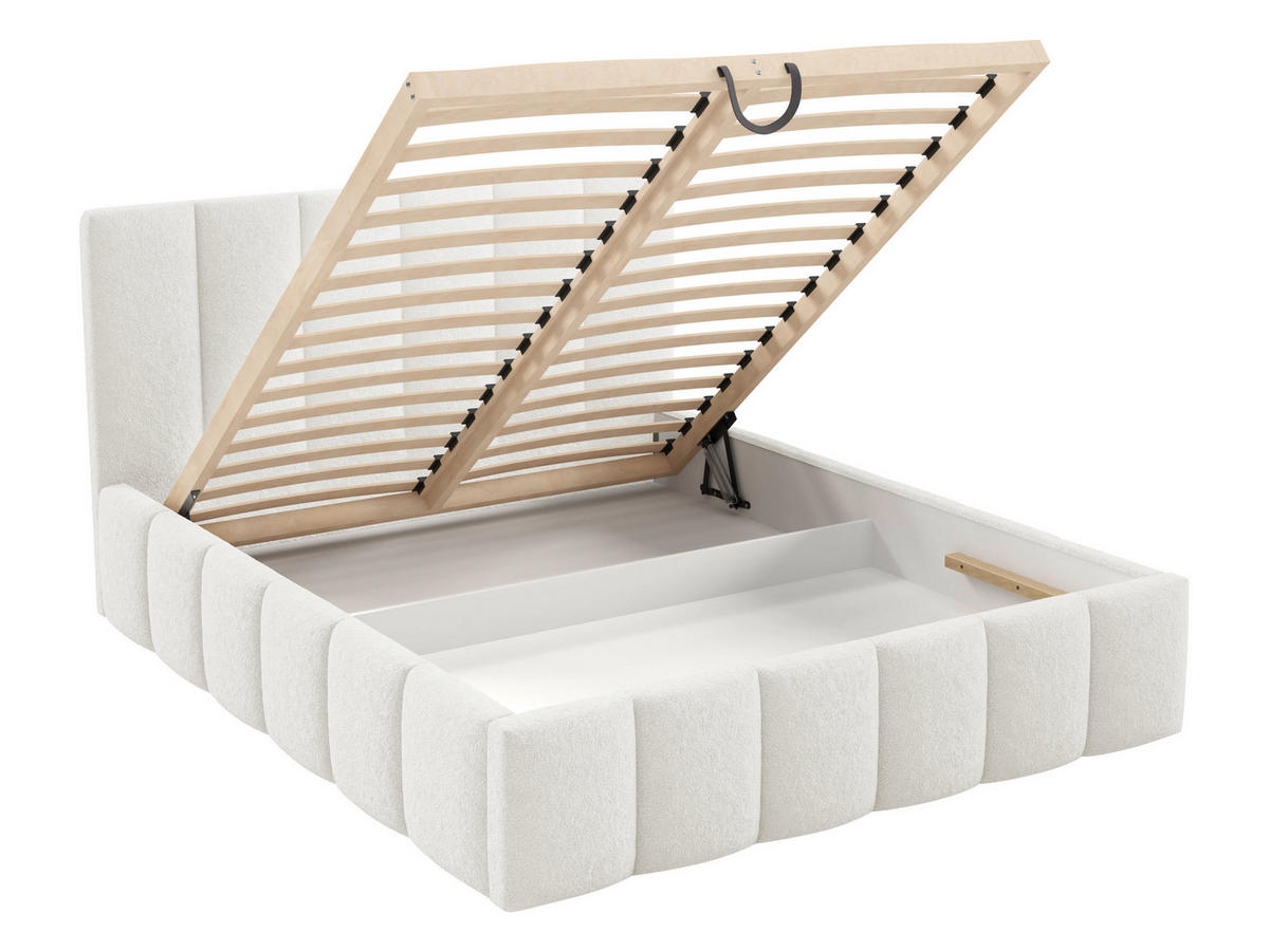 POLSTERBETT Lunaro - Hellbraun, Holz/Textil (140/200cm) - MIRJAN24
