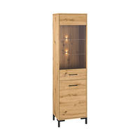 VITRINE – 55 cm – Nevio – Schwarz / Eichefarben – VI-016 - Eichefarben/Schwarz, Holzwerkstoff (55/200/40cm) - hi-markt
