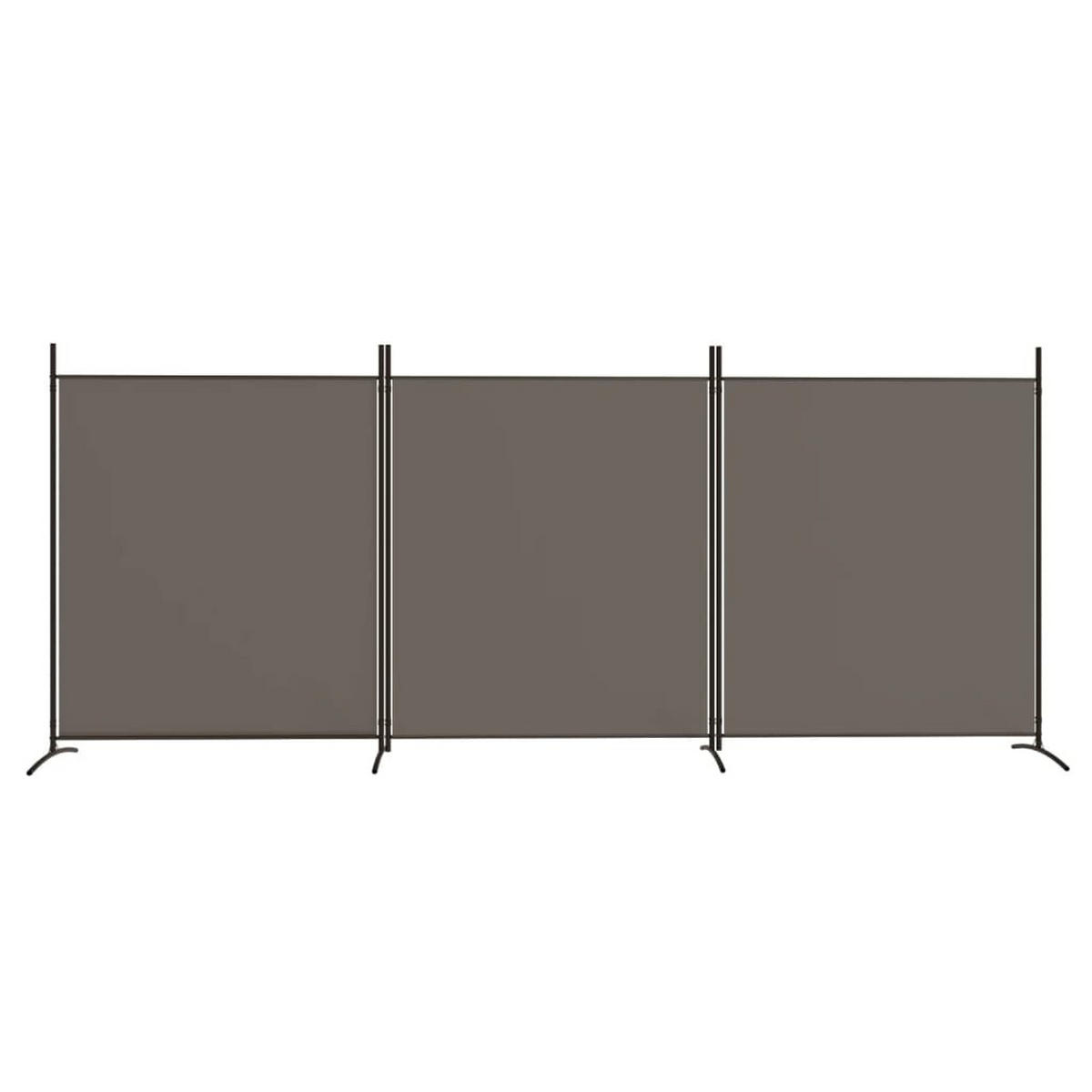 PARAVENT 3-teilig Anthrazit 525/180 Cm Stoff - Anthrazit, Textil (525/180/0.1cm) - vidaXL