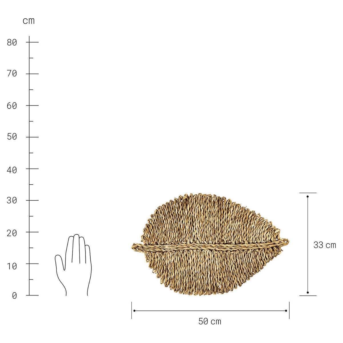 PLATZSET (6er Set) Leaf - Braun, Naturmaterialien (50/33cm) - Butlers