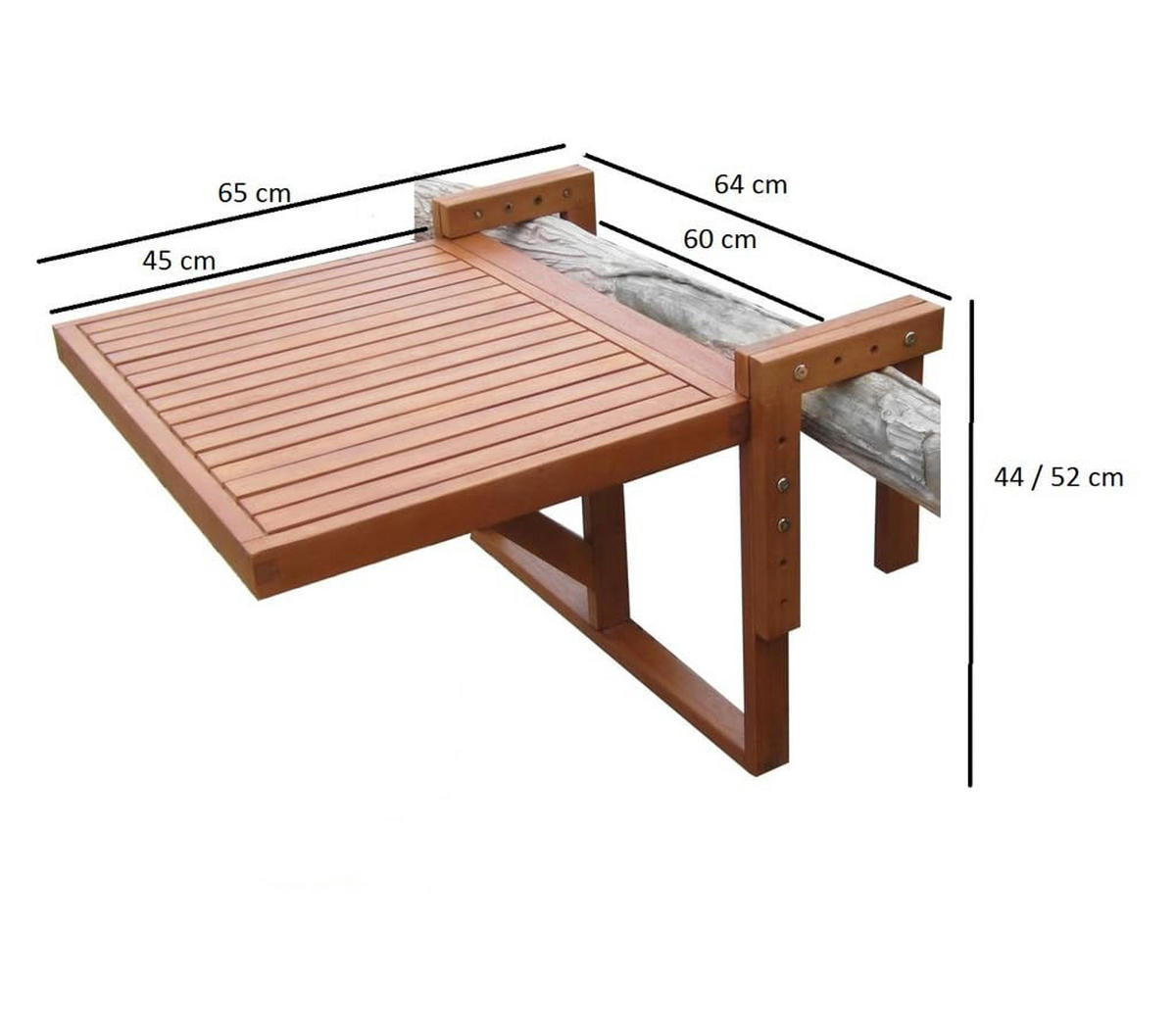 BALKONTISCH Padua Gartentisch - Braun, Holz (65/64/52cm) - DELUKE