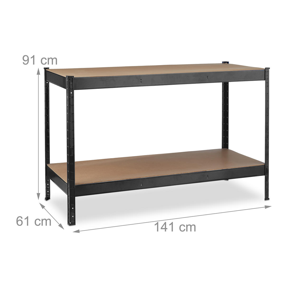 WERKBANK - Schwarz, Holzwerkstoff/Metall (141/91/61cm) - Relaxdays