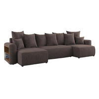 ECKSOFA SOLARIS U - Schwarz/Braun, Holzwerkstoff (312/142cm) - Meblini
