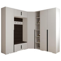 GARDEROBEN-SET 236,7/231,7/47 - Dunkelbraun/Schwarz, Holz/Kunststoff (181.7/236.7/47cm) - Abiks Möbel