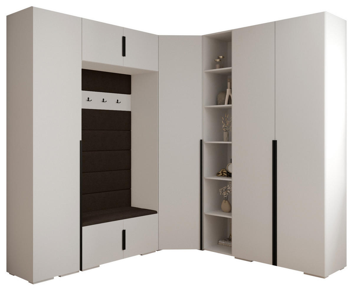 GARDEROBEN-SET 236,7/231,7/47 - Dunkelbraun/Schwarz, Holz/Kunststoff (181.7/236.7/47cm) - Abiks Möbel