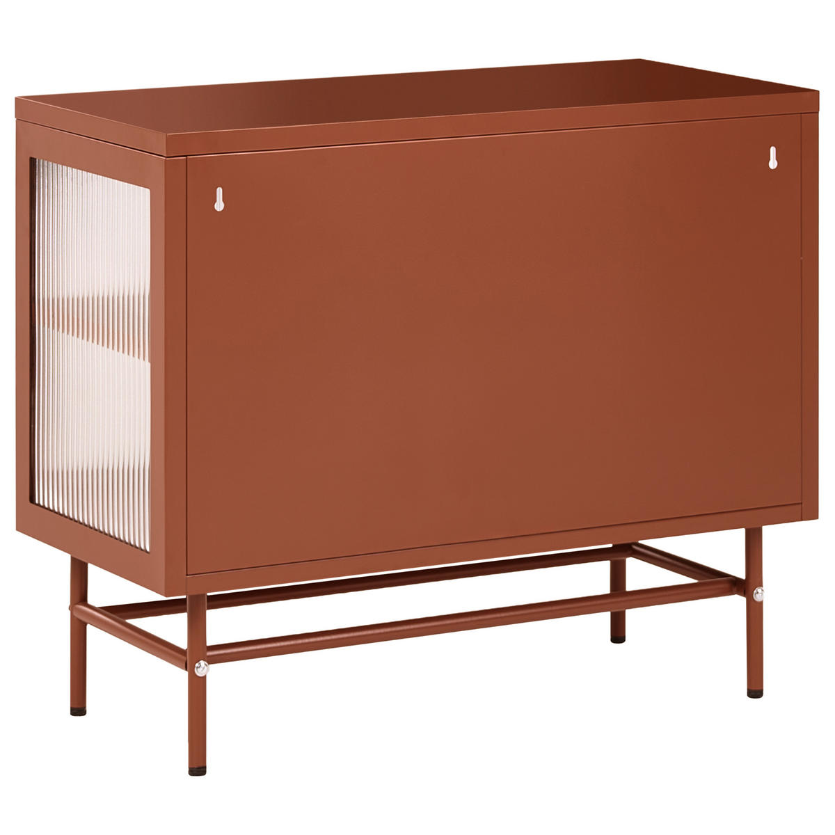 SIDEBOARD mit Glastüren Metall 77 cm Goldbraun Devon - Goldfarben/Braun, Metall (77/64/35cm) - Beliani