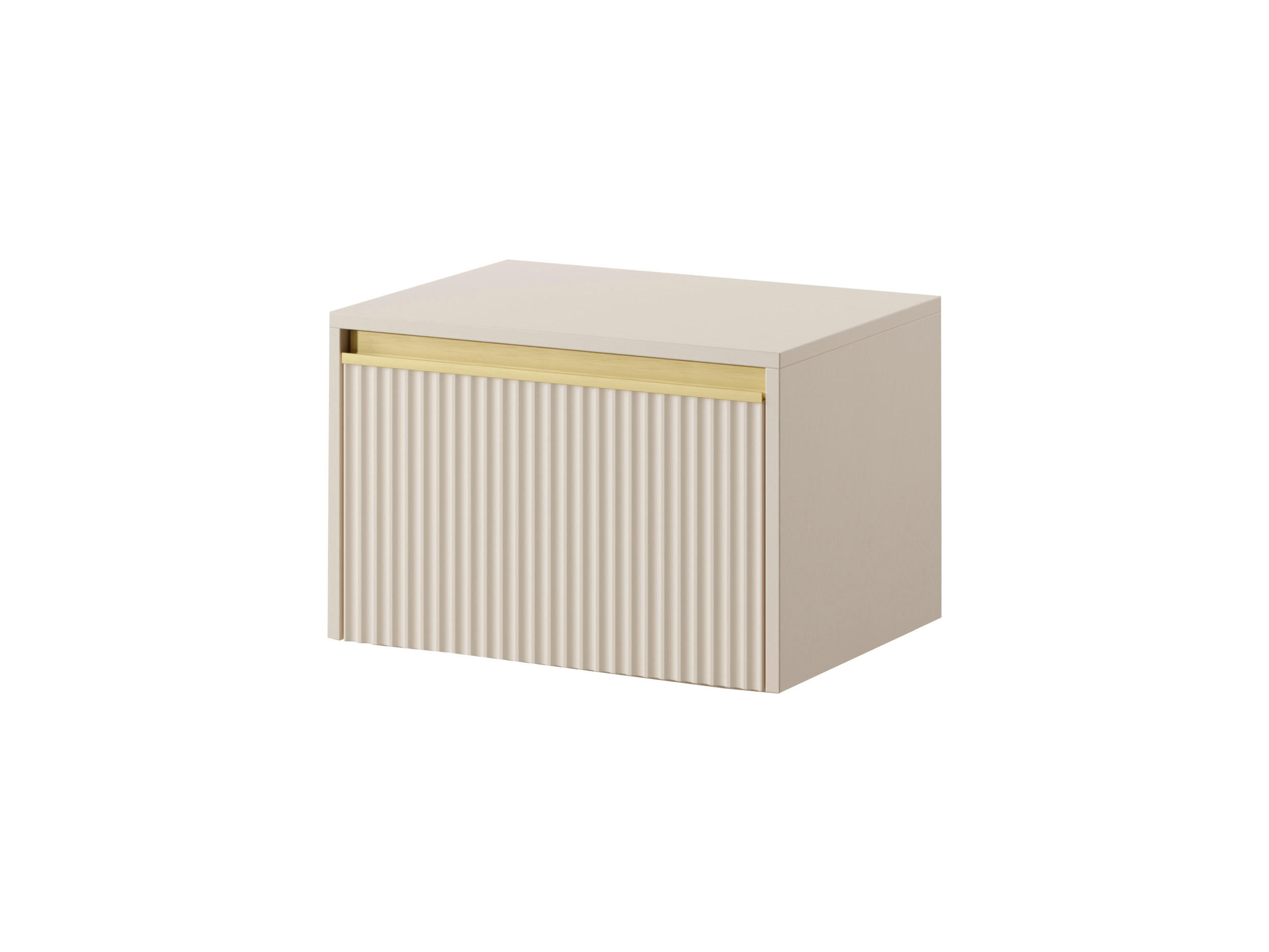 NACHTTISCH - Hängender Nachttisch Delu S54 - Beige - Beige, Holzwerkstoff (54/42/39cm) - Möblo