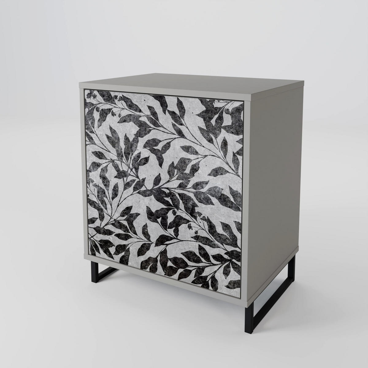 SIDEBOARD CHARCOAL SPROUT, Grau, 57,5x42x57,5 cm, Ohne Füße - Multicolor/Grau, Holzwerkstoff (57.5/57.5/42cm) - SpaceRebels
