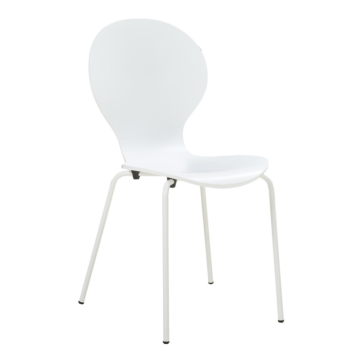 ESSZIMMERSTUHL-SET 4 TLG. Etne - Chromfarben/Weiß, Holz/Metall (48/85/50cm) - [en.casa]