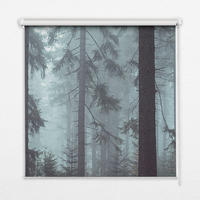 VNÚTORNÁ roleta - okenná roleta - roleta - 100x100 cm - Les v noci - modrá, plast (100/100/0.5cm) - TULUP