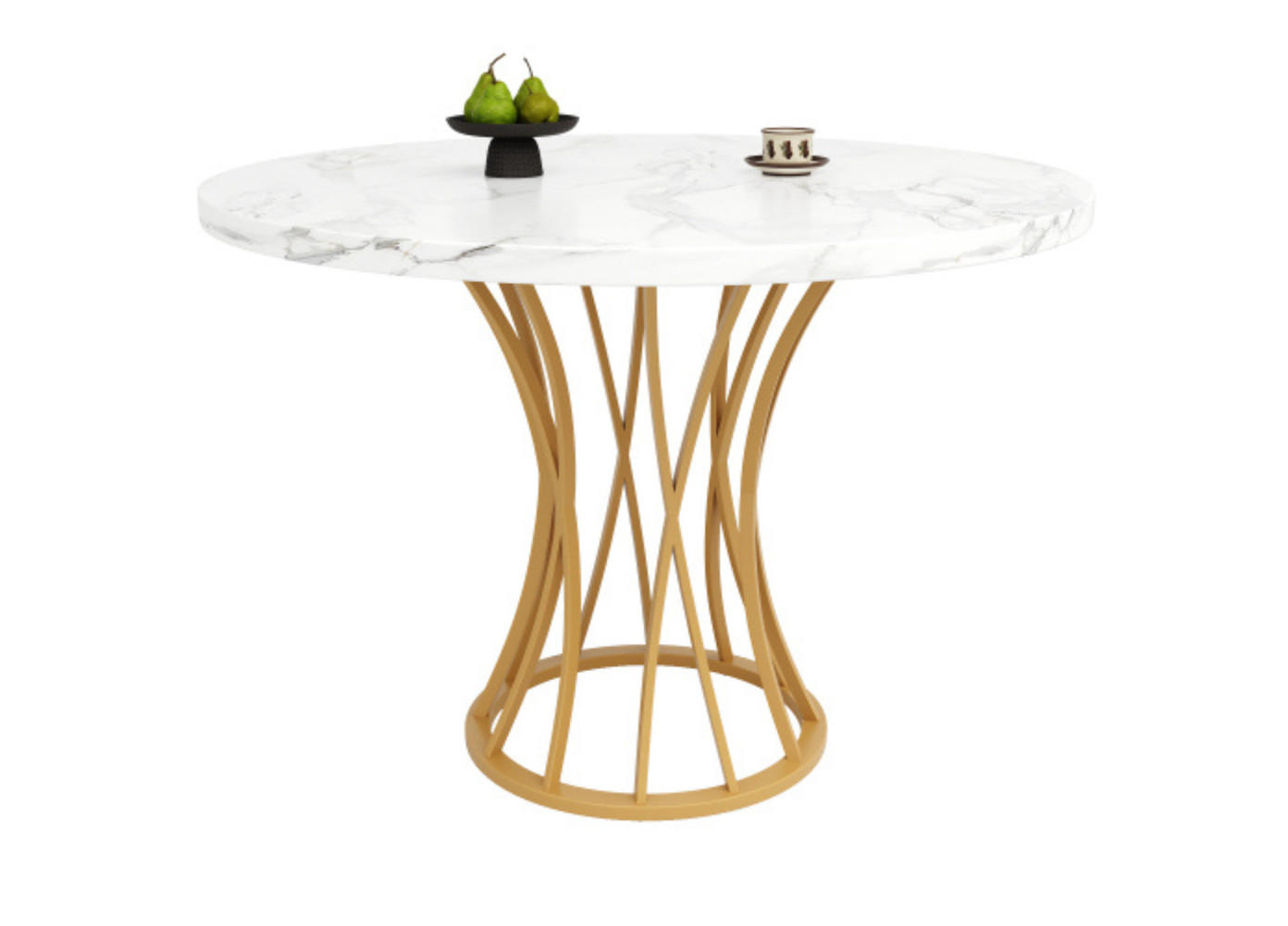 RUNDER ESSTISCH Gold-coloured 80/80/76 cm - Goldfarben, Holz (80/80/76cm) - Urban Meuble