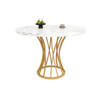 RUNDER ESSTISCH Gold-coloured 80/80/76 cm - Goldfarben, Holz (80/80/76cm) - Urban Meuble