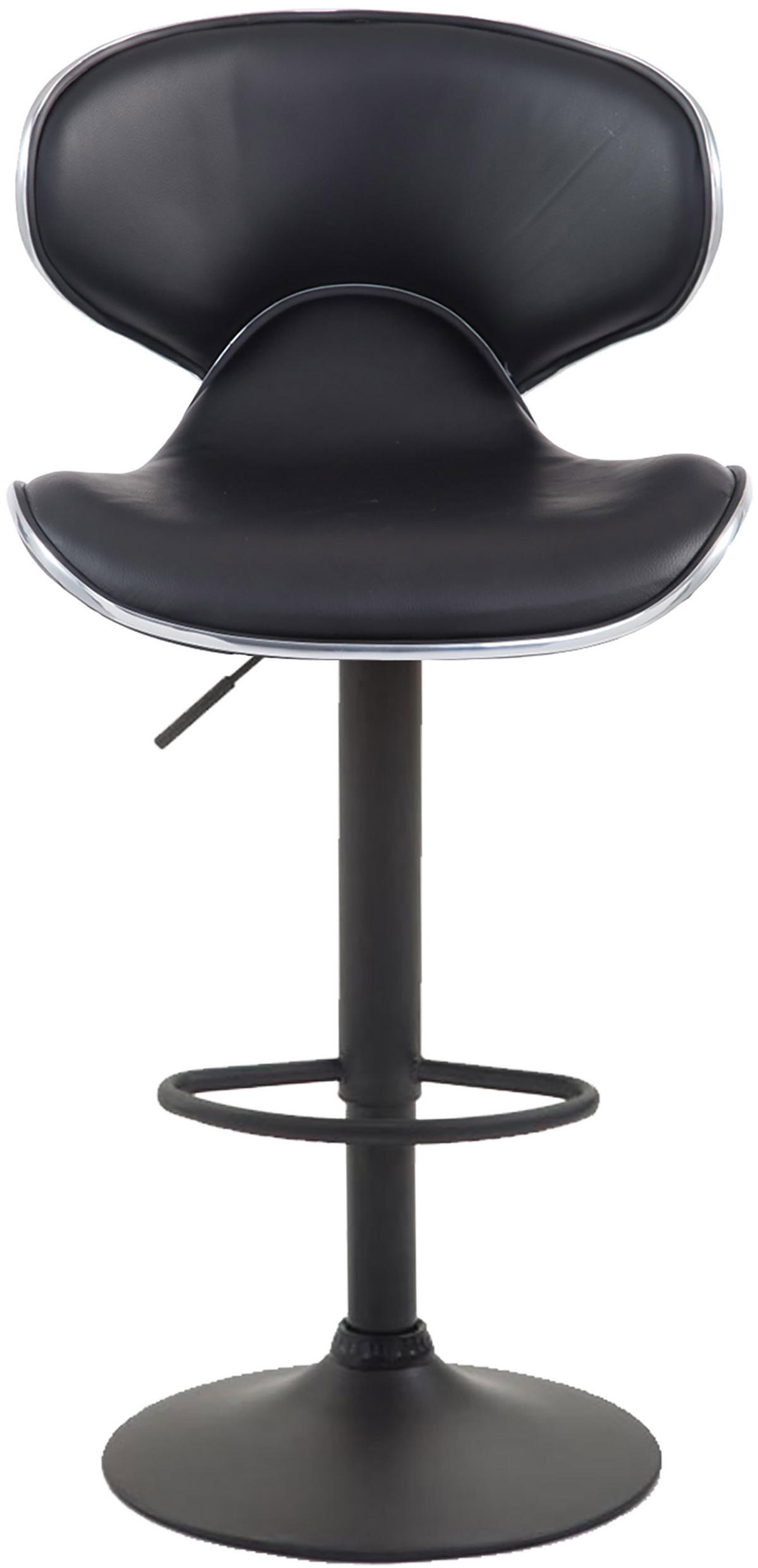 BARHOCKER 2er Set Lederlook schwarz - Schwarz, Textil/Metall (46/88/49cm) - CLP