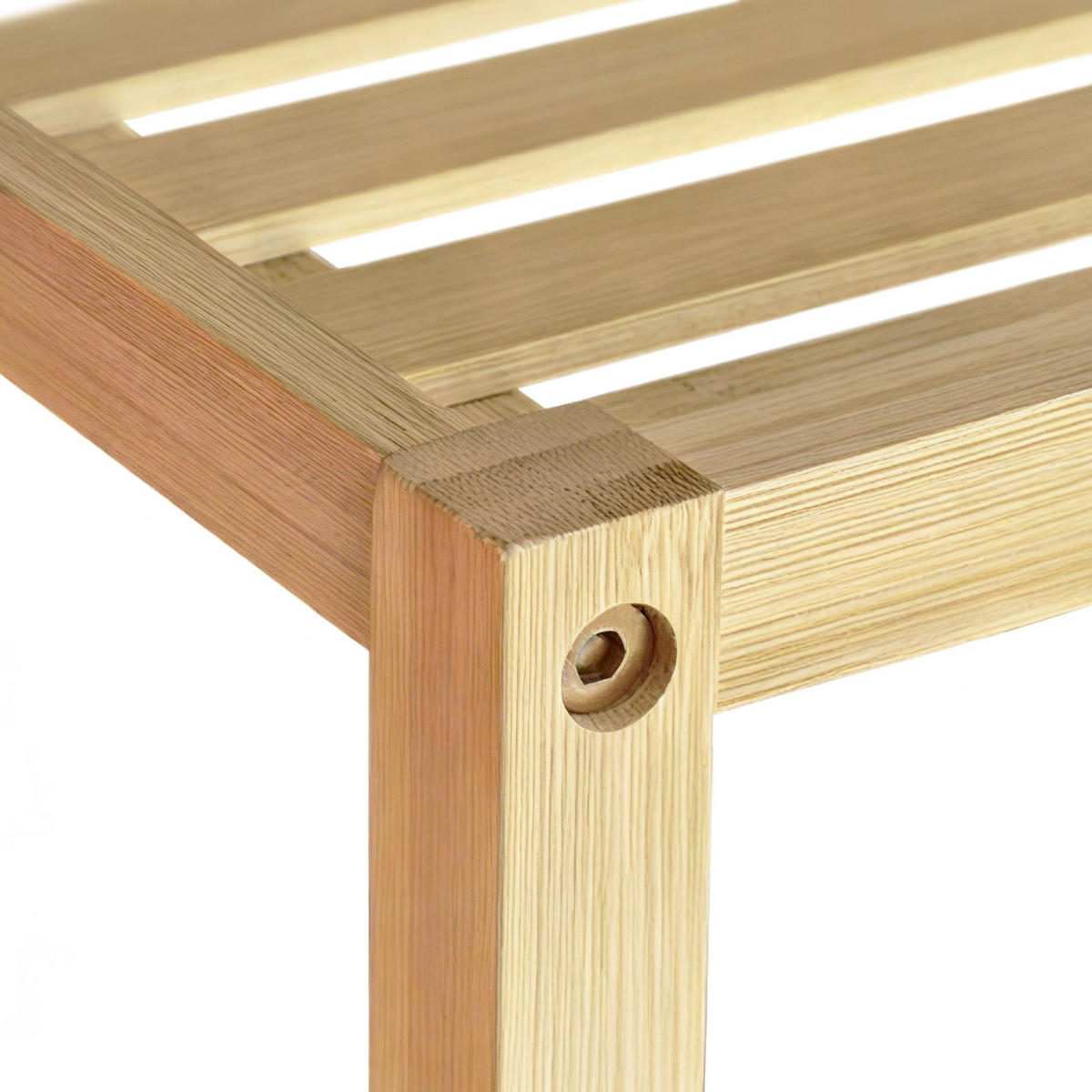 BADREGAL Neuss M 36x36x112cm Holz Natura Badezimmer-Aufbewahrungsregal - Naturfarben, Holz (36/112/36cm) - DELUKE