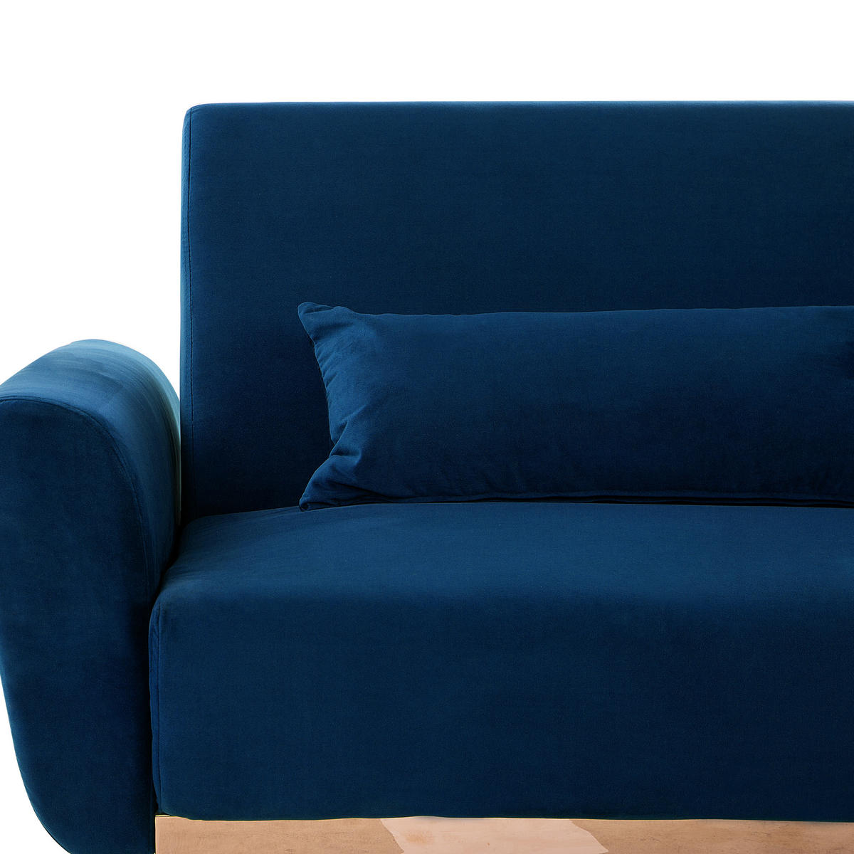 3-SITZER-SCHLAFSOFA Samtstoff marineblau Eina - Blau/Kupferfarben, Textil (210/86/81cm) - Beliani